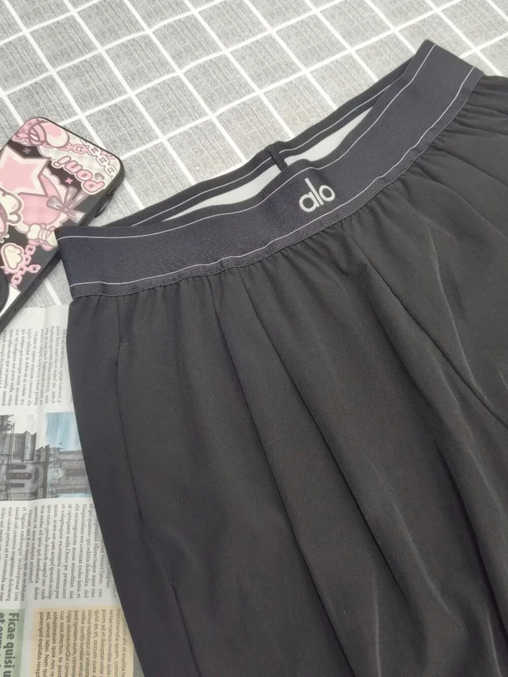 NWT Alo Yoga Black Wide Leg Pants 🌈Women's XS Classic Athleisure Trousers🌼